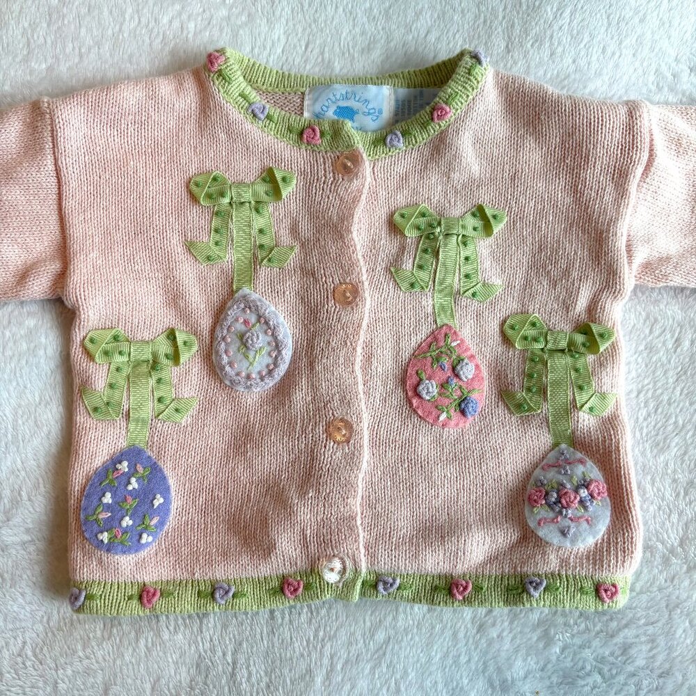 6-9mths - Infant EASTER Egg Knit Sweater - Vintage Hartstring